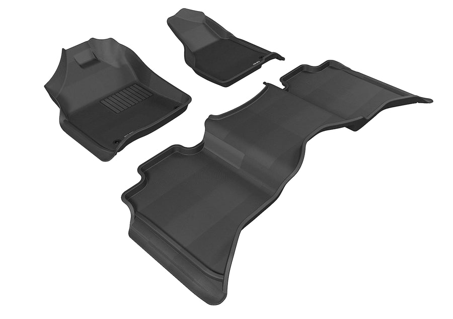 All-Weather Custom-Fit Floor Mats for Dodge Ram 15/25/3500 Crew Cab 2019-2024 with Non-Slip Backing - Black - 1st Row 2nd Row