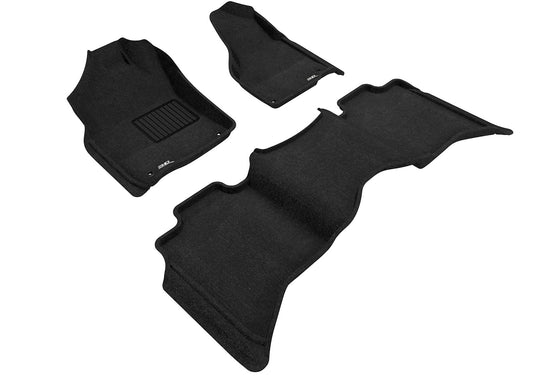 All-Weather Custom-Fit Floor Mats for Dodge Ram 15/25/3500 Crew Cab 2012-2024 with Non-Slip Backing - Black - 1st Row 2nd Row