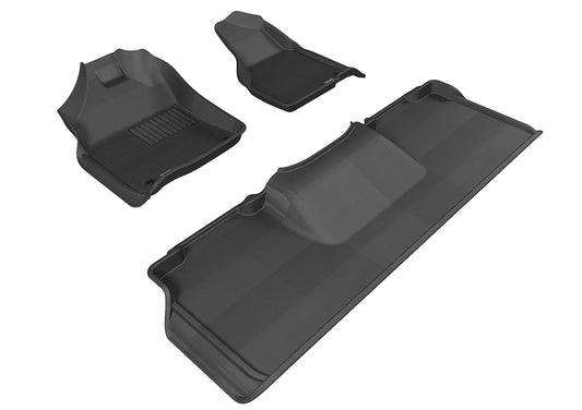 All-Weather Custom-Fit Floor Mats for Dodge Ram 2500/3500 Mega Cab 2012-2018 with Non-Slip Backing - Black - 1st Row 2nd Row