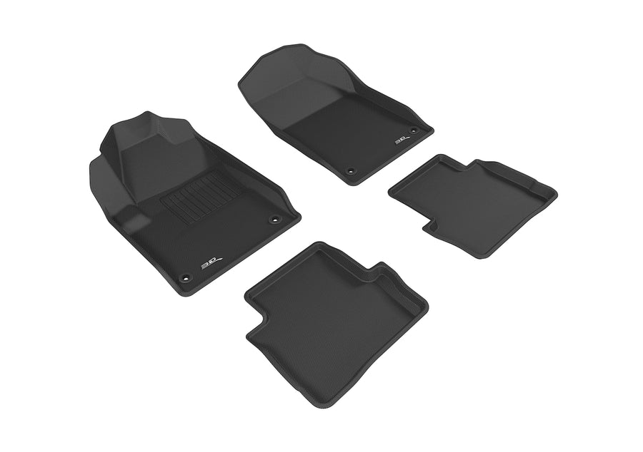 All-Weather Custom-Fit Floor Mats for Dodge Dart 2013-2016 with Non-Slip Backing - Black - 1st Row 2nd Row
