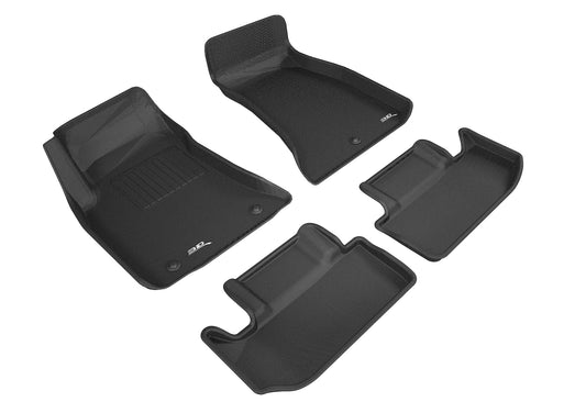 All-Weather Custom-Fit Floor Mats for Dodge Challenger Rwd 2015-2023 with Non-Slip Backing - Black - 1st Row 2nd Row