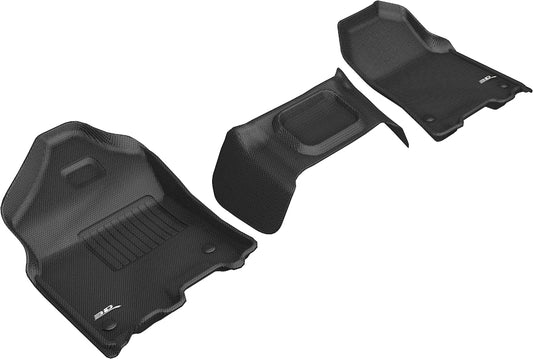 All-Weather Custom-Fit Floor Mats for Dodge Ram 1500 Crew/ Quad 2019-2024 with Non-Slip Backing - Black - 1st Row