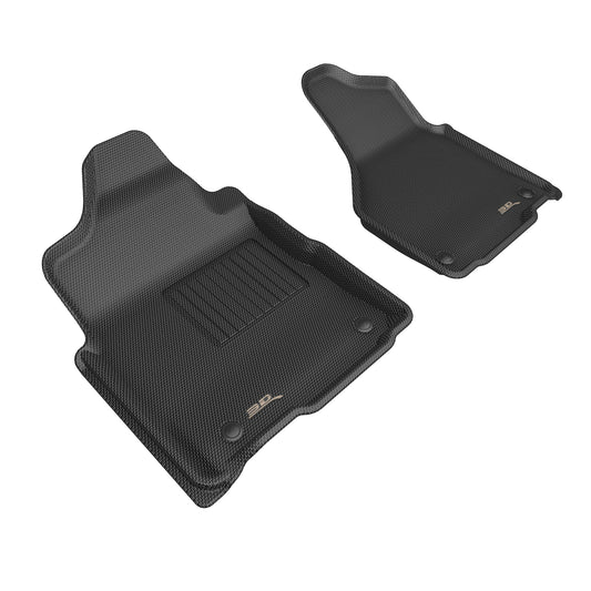 All-Weather Custom-Fit Floor Mats for Dodge Ram 2500 Regular Cab 2019-2025 with Non-Slip Backing - Black - 1st Row