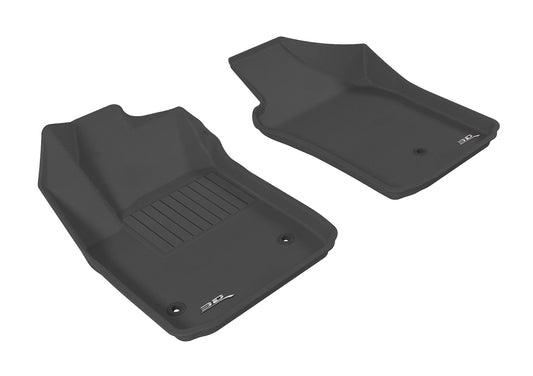 All-Weather Custom-Fit Floor Mats for Fiat 500/500E/Abarth 2012-2019 with Non-Slip Backing - Black - 1st Row