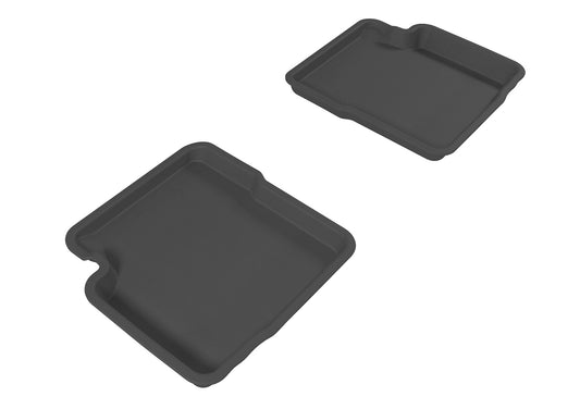 All-Weather Custom-Fit Floor Mats for Fiat 500 2012-2019 with Non-Slip Backing - Black - 2nd Row
