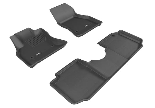 All-Weather Custom-Fit Floor Mats for Fiat 500L 2014-2020 with Non-Slip Backing - Black - 1st Row 2nd Row