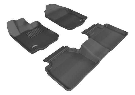 All-Weather Custom-Fit Floor Mats for Ford Fusion 2006-2012 with Non-Slip Backing - Black - 1st Row 2nd Row