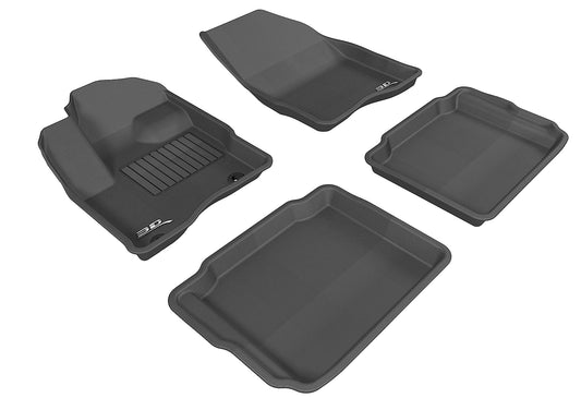 All-Weather Custom-Fit Floor Mats for Ford Taurus 2010-2019 with Non-Slip Backing - Black - 1st Row 2nd Row
