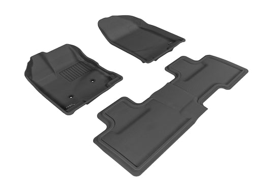 All-Weather Custom-Fit Floor Mats for Ford Edge 2007-2014 with Non-Slip Backing - Black - 1st Row 2nd Row