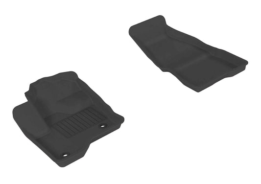 All-Weather Custom-Fit Floor Mats for Ford Flex 2009-2019 with Non-Slip Backing - Black - 1st Row