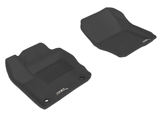 All-Weather Custom-Fit Floor Mats for Ford Focus 2012-2018 with Non-Slip Backing - Black - 1st Row