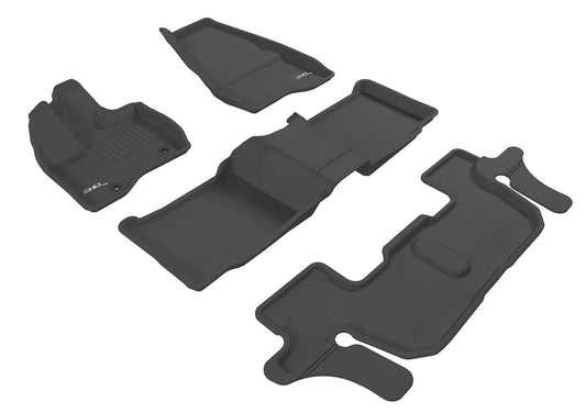 All-Weather Custom-Fit Floor Mats for Ford Explorer 2011-2014 with Non-Slip Backing - Black - 1st Row 2nd Row 3rd Row
