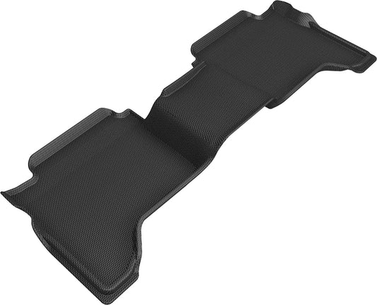 All-Weather Custom-Fit Floor Mats for Ford Ranger Supercrew 2019-2023 with Non-Slip Backing - Black - 2nd Row