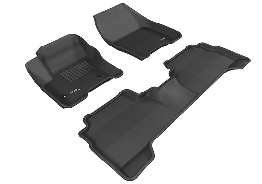 All-Weather Custom-Fit Floor Mats for Ford C-Max/Escape 2013-2018 with Non-Slip Backing - Black - 1st Row 2nd Row