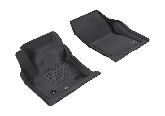 All-Weather Custom-Fit Floor Mats for Ford/ Lincoln Fusion/ Mkz 2013-2016 with Non-Slip Backing - Black - 1st Row