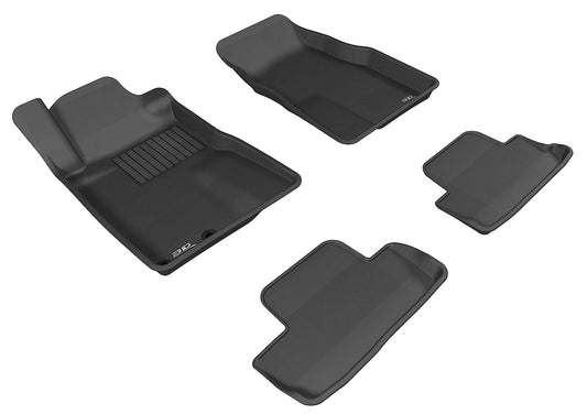 All-Weather Custom-Fit Floor Mats for Ford Mustang 2005-2009 with Non-Slip Backing - Black - 1st Row 2nd Row