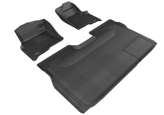 All-Weather Custom-Fit Floor Mats for Ford F-150 Supercrew 2009-2010 with Non-Slip Backing - Black - 1st Row 2nd Row