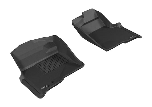All-Weather Custom-Fit Floor Mats for Ford F-150 Regular Cab / Supercab / Supercrew 2009-2010 with Non-Slip Backing - Black - 1st Row