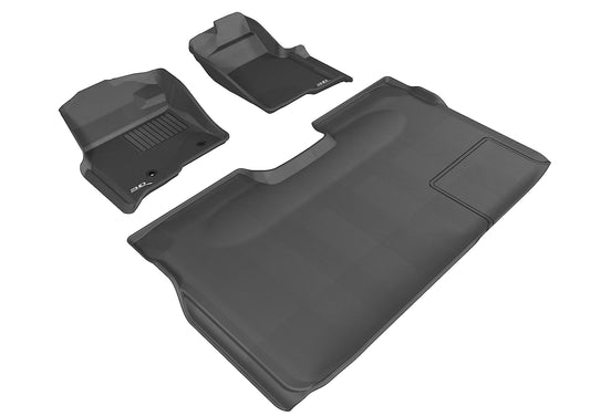 All-Weather Custom-Fit Floor Mats for Ford F-150 Supercrew 2010-2014 with Non-Slip Backing - Black - 1st Row 2nd Row