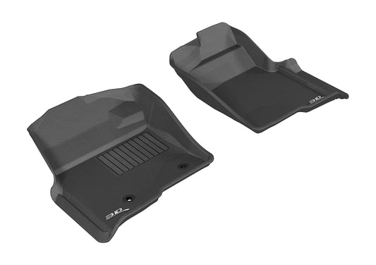 All-Weather Custom-Fit Floor Mats for Ford F-150 Regular / Supercab / Supercrew 2010-2014 with Non-Slip Backing - Black - 1st Row