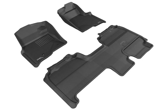 All-Weather Custom-Fit Floor Mats for Ford F-150 Supercab 2010-2014 with Non-Slip Backing - Black - 1st Row 2nd Row