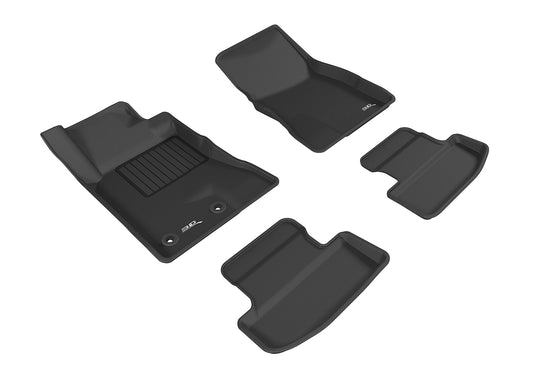 All-Weather Custom-Fit Floor Mats for Ford Mustang 2015-2025 with Non-Slip Backing - Black - 1st Row 2nd Row
