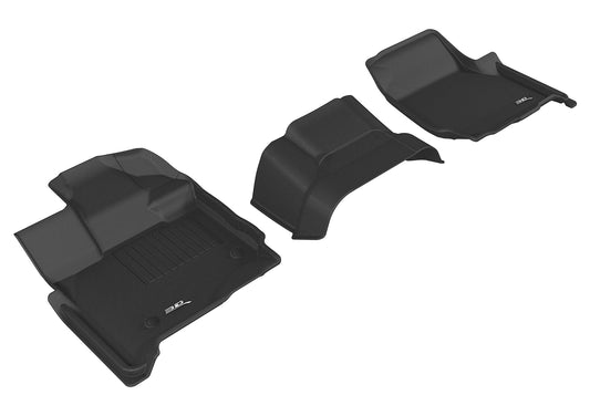 All-Weather Custom-Fit Floor Mats for Ford F-150 Supercab / Supercrew 2015-2025 with Non-Slip Backing - Black - 1st Row