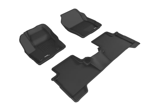 All-Weather Custom-Fit Floor Mats for Ford Escape 2015-2019 with Non-Slip Backing - Black - 1st Row 2nd Row