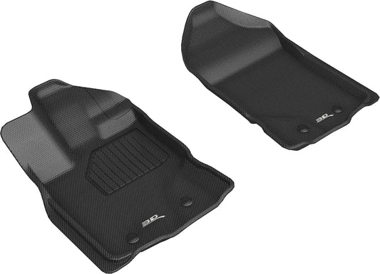 All-Weather Custom-Fit Floor Mats for Ford Ranger 2019-2023 with Non-Slip Backing - Black - 1st Row