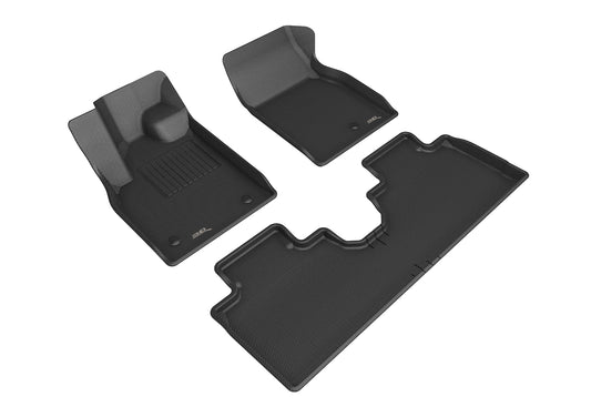All-Weather Custom-Fit Floor Mats For Ford Mustang Mach-E 2021-2025 With Non-Slip Backing - Black - 1St Row 2Nd Row