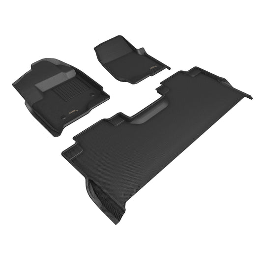 All-Weather Custom-Fit Floor Mats for Ford F-150 Supercrew 2015-2025 with Non-Slip Backing - Black - 1st Row 2nd Row