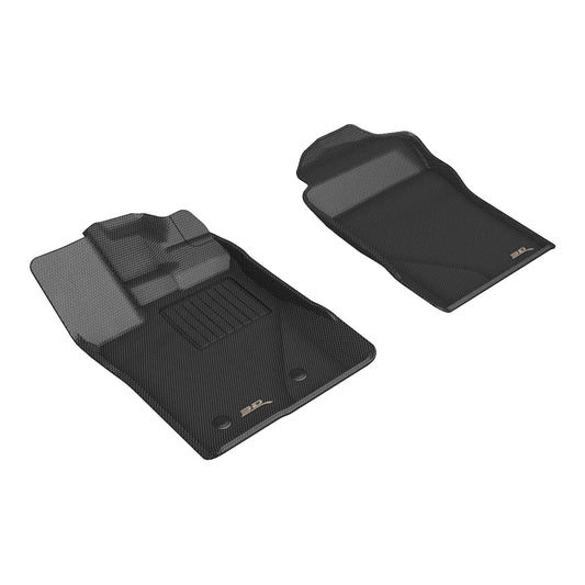 All-Weather Custom-Fit Floor Mats for Ford Ranger Supercrew 2024-2025 with Non-Slip Backing - Black - 1st Row