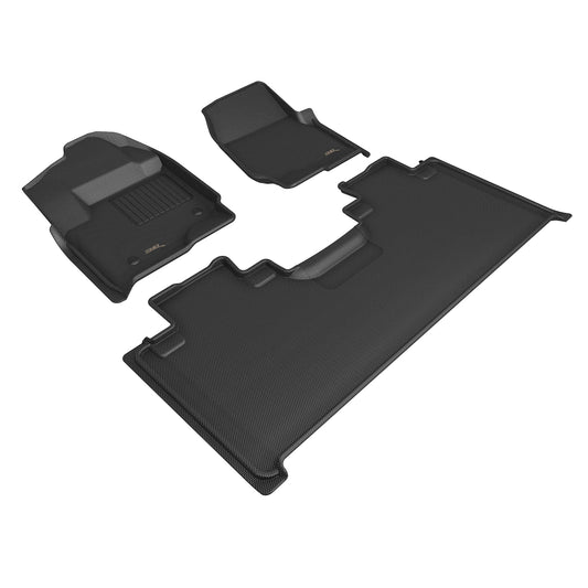 All-Weather Custom-Fit Floor Mats for Ford F-250/350/450 Supercab 2017-2025 with Non-Slip Backing - Black - 1st Row 2nd Row
