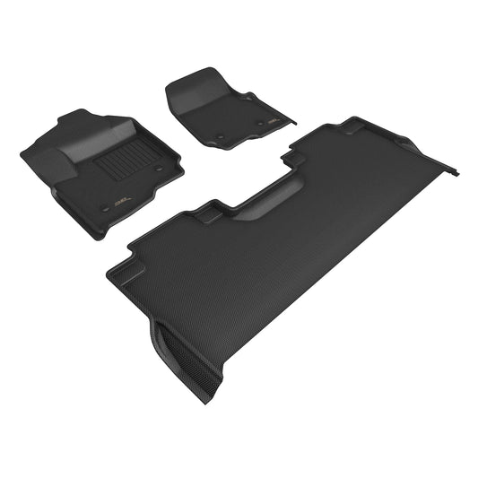 All-Weather Custom-Fit Floor Mats for Ford F-250/350/450/550 Crew Cab 2017-2025 with Non-Slip Backing - Black - 1st Row 2nd Row