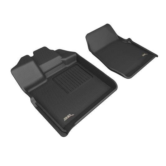 All-Weather Custom-Fit Floor Mats for Ford F-150 Regular Cab 2015-2025 with Non-Slip Backing - Black - 1st Row