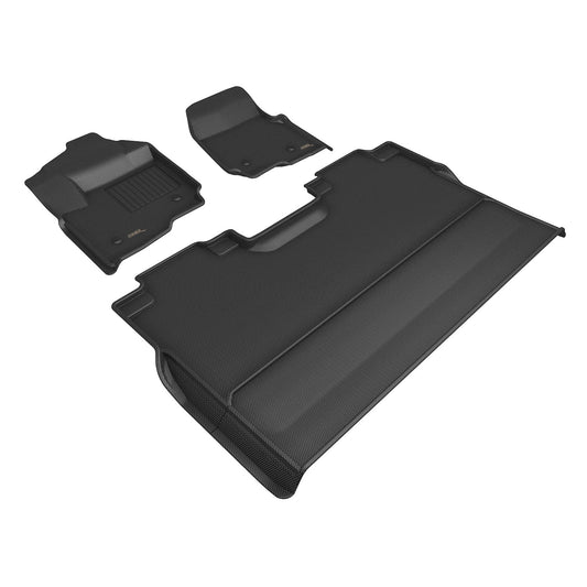 All-Weather Custom-Fit Floor Mats for Ford F-250/350/450 Supercab Crewcab 2017-2025 with Non-Slip Backing - Black - 1st Row 2nd Row