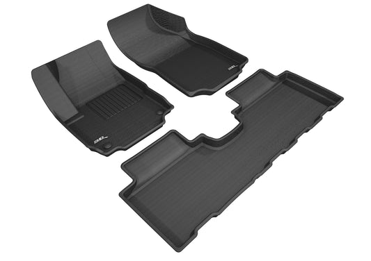 All-Weather Custom-Fit Floor Mats for GMC Terrain 2018-2024 with Non-Slip Backing - Black - 1st Row 2nd Row