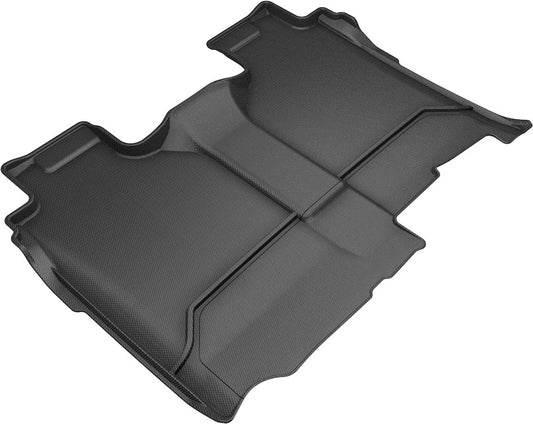 All-Weather Custom-Fit Floor Mats for GMC / Chevrolet Sierra / Silverado 1500 / 2500Hd / 3500Hd Crew Cab 2019-2025 with Non-Slip Backing - Black - 2nd Row