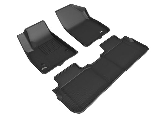 All-Weather Custom-Fit Floor Mats for GMC Acadia 5-Seats 2017-2023 with Non-Slip Backing - Black - 1st Row 2nd Row