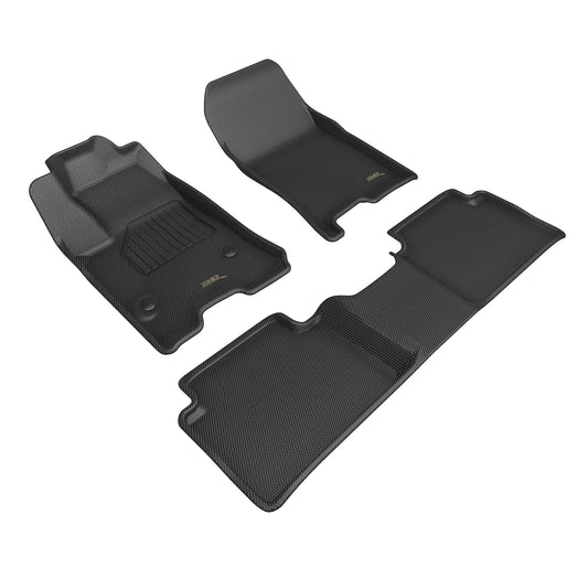 All-Weather Custom-Fit Floor Mats For Gmc Canyon 2023-2025 With Non-Slip Backing - Black - 1St Row 2Nd Row