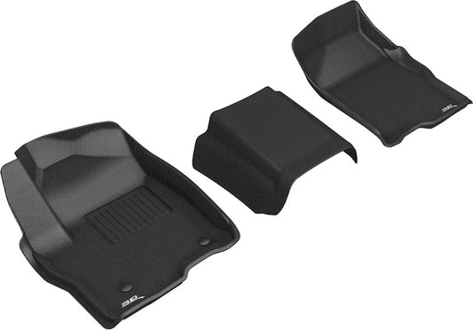 All-Weather Custom-Fit Floor Mats for GMC / Chevrolet Sierra / Silverado 1500 / 2500Hd / 3500Hd Crew Cab 2019-2025 with Non-Slip Backing - Black - 1st Row