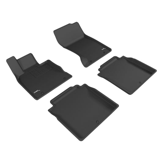 All-Weather Custom-Fit Floor Mats for Genesis G90 2017-2022 with Non-Slip Backing - Black - 1st Row 2nd Row