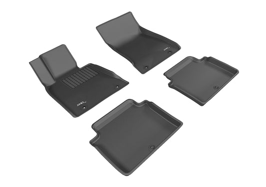 All-Weather Custom-Fit Floor Mats for Genesis G80 Rwd 2017-2020 with Non-Slip Backing - Black - 1st Row 2nd Row