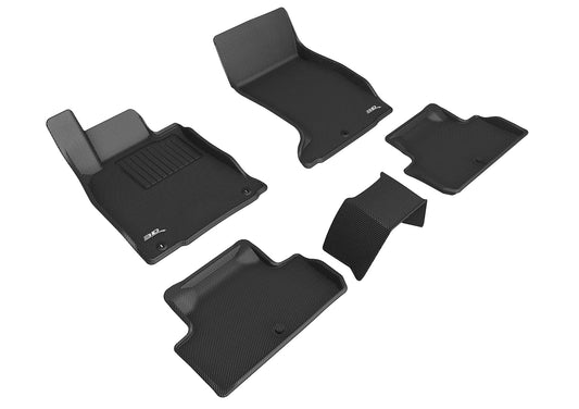 All-Weather Custom-Fit Floor Mats for Genesis G70 Awd 2019-2025 with Non-Slip Backing - Black - 1st Row 2nd Row