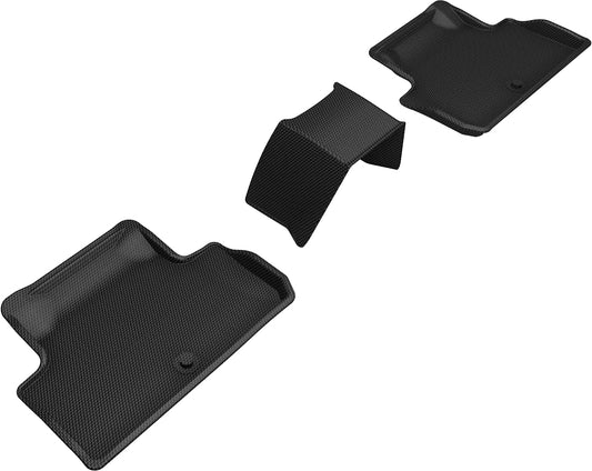 All-Weather Custom-Fit Floor Mats for Genesis G70 2019-2025 with Non-Slip Backing - Black - 2nd Row