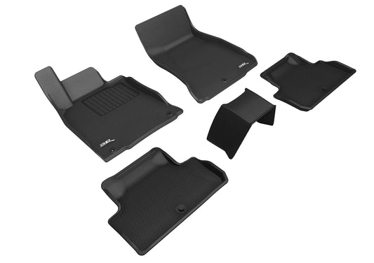 All-Weather Custom-Fit Floor Mats for Genesis G70 Rwd 2019-2025 with Non-Slip Backing - Black - 1st Row 2nd Row