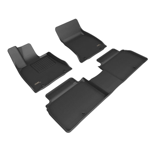 All-Weather Custom-Fit Floor Mats for Genesis Electrified G80 2023-2025 with Non-Slip Backing - Black - 1st Row 2nd Row