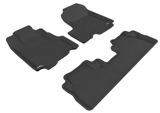 All-Weather Custom-Fit Floor Mats for Honda Cr-V 2007-2011 with Non-Slip Backing - Black - 1st Row 2nd Row