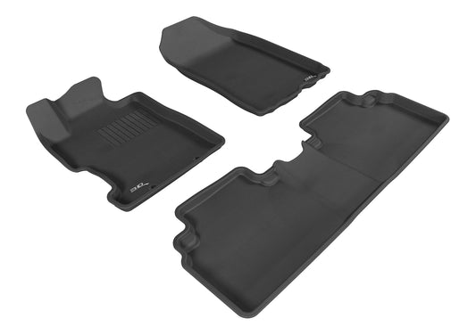 All-Weather Custom-Fit Floor Mats for Honda Civic 2006-2011 with Non-Slip Backing - Black - 1st Row 2nd Row