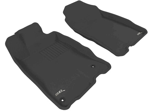 All-Weather Custom-Fit Floor Mats for Honda Cr-Z 2011-2016 with Non-Slip Backing - Black - 1st Row